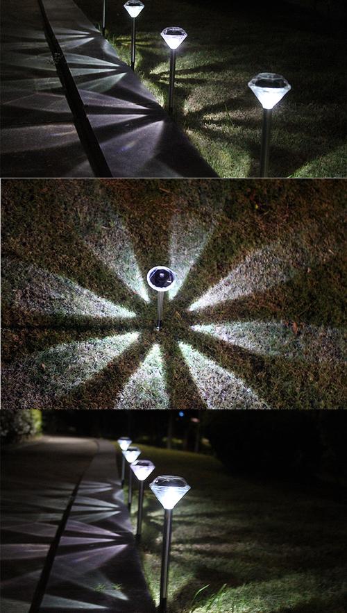 太陽能地插燈 點亮庭院夜景的創意鉆石燈